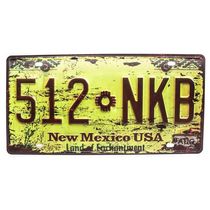 Placa De Carro Antiga Decorativa Metálica Vintage New México Gt414-36 - Lorben