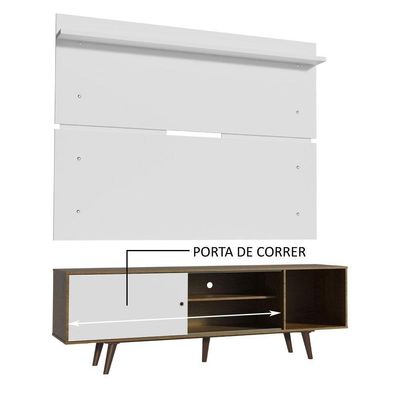 Rack Madesa Dubai e Painel para Tv até 65 Polegadas com Pés