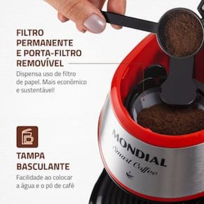 Cafeteira Elétrica Mondial Smart Coffee C-42 com 2 Xícaras - Vermelha Vermelho / 110