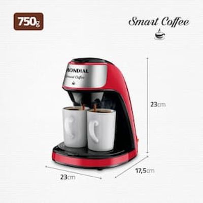 Cafeteira Elétrica Mondial Smart Coffee C-42 com 2 Xícaras - Vermelha Vermelho / 110