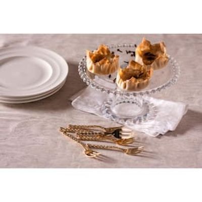 Prato para Bolo Wolff Pearl com Pedestal em Cristal - 31 cm