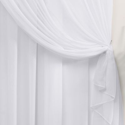Cortina 5,00x2,50 Sala Quarto Cozinha Varão Voil Duplo  Branco