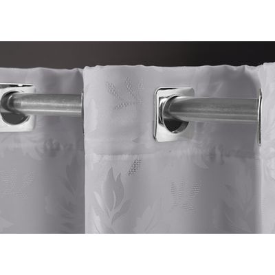 Cortina 5,00x2,50 Sala Quarto Cozinha Varão Tecido Jacquard Cinza