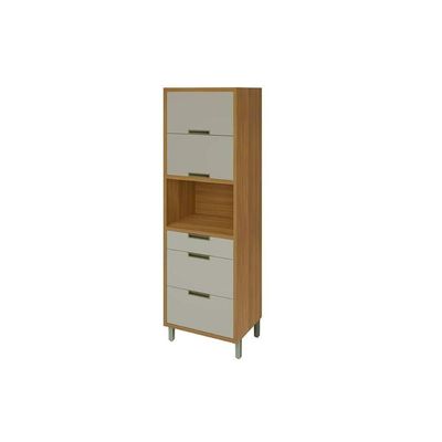 Torre Quente De Cozinha Paneleiro Imperatriz 1forno C-2ptas E 3gavs 70cm Freijo-off White - Nesher