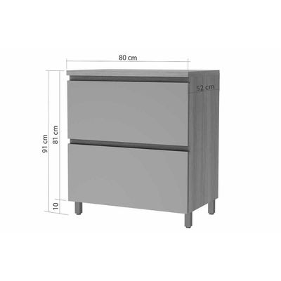 Balcão Cozinha P-cooktop Rainha 1 Porta Basculante E 1 Gaveta C- Tampo 80cm Branca-nature - Nesher