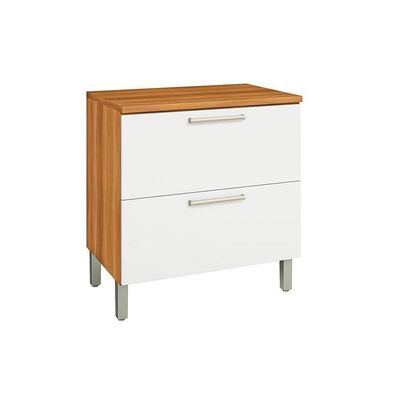 Balcão Cozinha P-cooktop Burguesa Premium 1 Porta E 1 Gaveta C- Tampo 80cm Freijó-branco - Nesher
