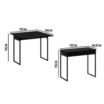 Mesa Para Cozinha Dobrável 1590 C- 2 Banquetas Preto - Carraro