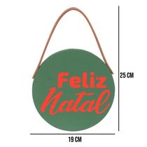 Placa Decorativa Feliz Natal Em Madeira Verde 25x19 Cm F04 - D\'rossi