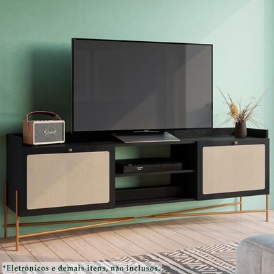 Rack Para Tv 65 Pol 183 Cm Pes Metal 28930 Oslo Nero Artesano Nero