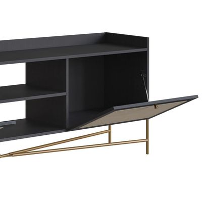Rack Para Tv 65 Pol 183 Cm Pes Metal 28930 Oslo Nero Artesano Nero