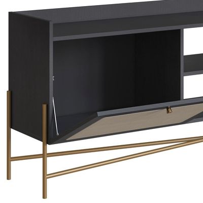 Rack Para Tv 65 Pol 183 Cm Pes Metal 28930 Oslo Nero Artesano Nero