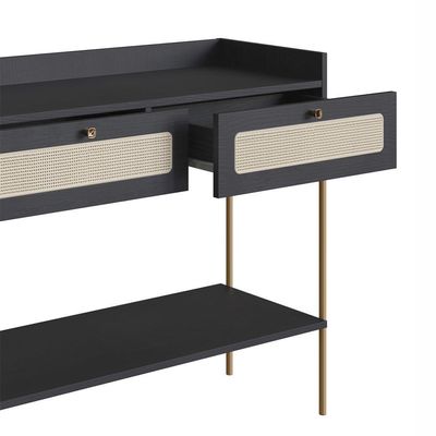 Aparador 2 Gavetas Palhinha 28936 Linha Oslo Nero Artesano Nero