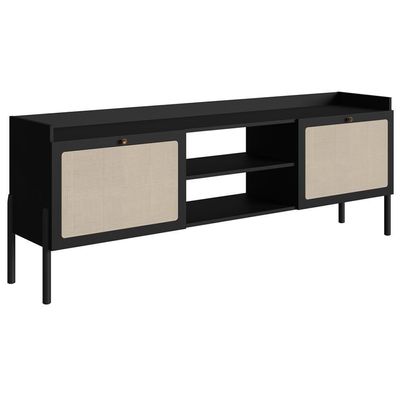Rack Para Tv 65 Pol 183 Cm Pes Madeira 27930 Oslo Nero Artesano Nero