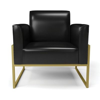 Kit 2 Poltronas Base Industrial Alta Dourado Marisa Corano Preto D03 - D\'rossi
