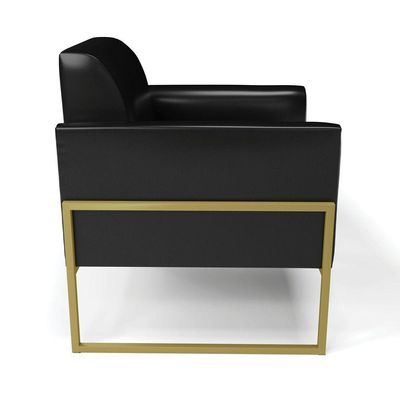 Kit 2 Poltronas Base Industrial Alta Dourado Marisa Corano Preto D03 - D\'rossi