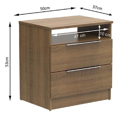 Mesa de Cabeceira com 2 Gavetas Rustic Madesa