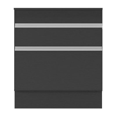 Balcão Cozinha Para Cooktop 70cm Com Rodapé 1 Porta 1 Gaveta Veneza Multimóveis V2118 Preto/branco