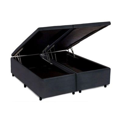 Cama Box Baú King Universal Suede Gray (186x198x35) - Costa Rica