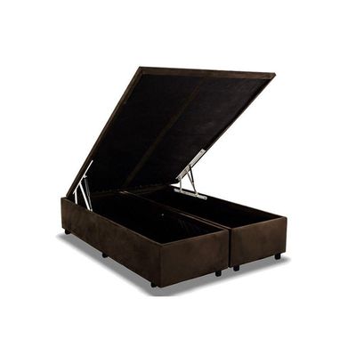 Cama Box Baú King Universal Suede Brown (186x198x35) - Costa Rica