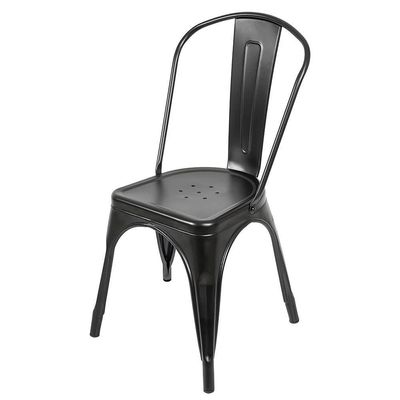 Kit Com 2 Cadeira Tolix Iron Aço Carbono Industrial - Preto