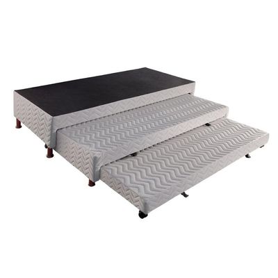 Cama Box Base C-auxiliar Solteiro Universal Rústico Bordado White (88x188x32) - Paropas