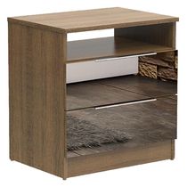 Mesa de Cabeceira com 2 Gavetas e Espelho Rustic Madesa