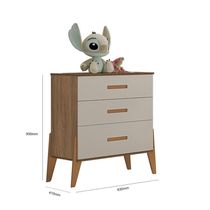 Quarto Infantil Com Guarda Roupa 4 Portas E Comoda Carvalho Canaã Baby