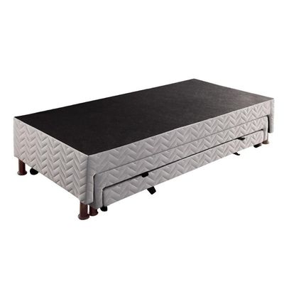 Cama Box Base C/2 Auxiliares Solteiro Universal Rústico Bordado White (88x188x32) - Paropas