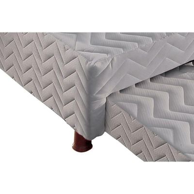 Cama Box Base C/2 Auxiliares Solteiro Universal Rústico Bordado White (88x188x32) - Paropas