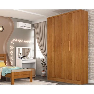 Guarda Roupa 4 Portas Amsterdam C- E 2 Gavetas Cinamomo - Tcil Móveis