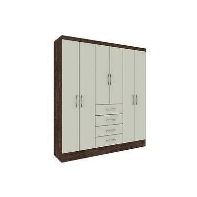 Guarda Roupa 6 Portas Arizona C- E 4 Gavetas Cinamomo - Tcil Móveis