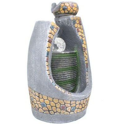 Fonte Água Decorativa Resina Cascata Iluminação Led Bivolt