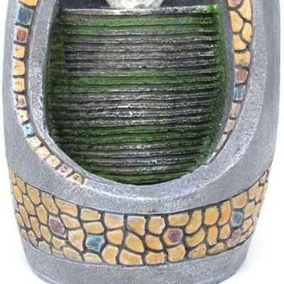 Fonte Água Decorativa Resina Cascata Iluminação Led Bivolt