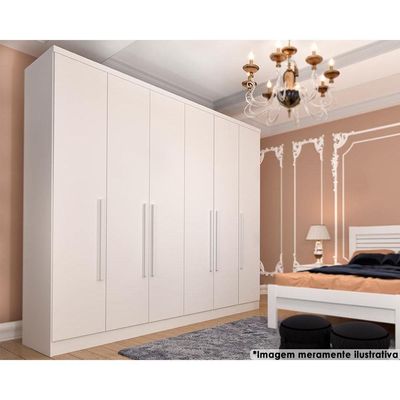 Guarda Roupa Casal Veneza C/ 6 Portas E 4 Gavetas Branco/Neve - Tcil Móveis