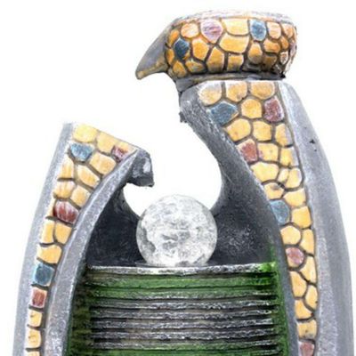Fonte Água Decorativa Resina Cascata Iluminação Led Bivolt