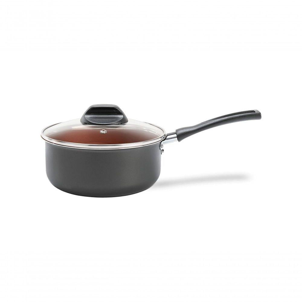 Panela Com Tampa 16 Cm 1,3 L Pro-flon Antiaderente Cinza Range Linha Topázio Brinox Cinza
