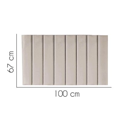 Painel Estofada Carla 100cm Solteiro Para Cama Box Quarto Suede Bege