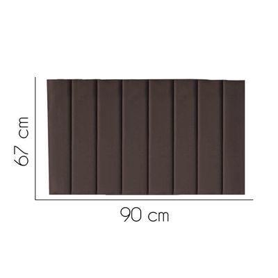 Painel Estofada Carla 90cm Solteiro Para Cama Box Quarto Suede Marrom