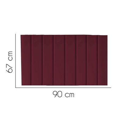 Painel Estofada Carla 90cm Solteiro Para Cama Box Quarto Suede Bordô