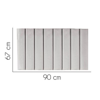 Painel Estofada Carla 90cm Solteiro Para Cama Box Quarto Suede Cinza Claro