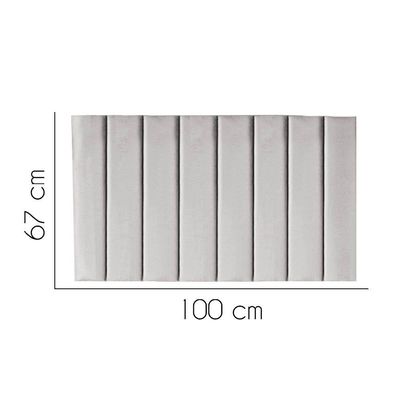 Painel Estofada Carla 100cm Solteiro Para Cama Box Quarto Suede Cinza Claro