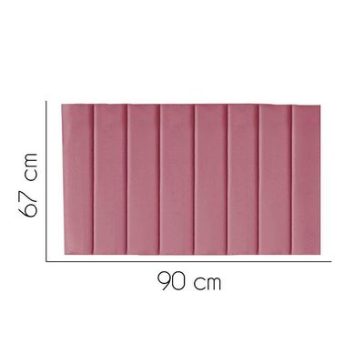 Painel Estofada Carla 90cm Solteiro Para Cama Box Quarto Suede Rosa Bebê