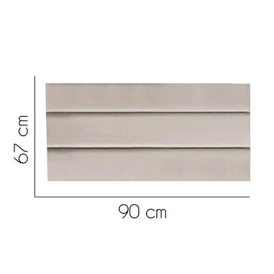 Painel Estofada Argentina 90cm Solteiro Para Cama Box Quarto Corino Bege