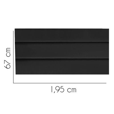 Painel Estofada Argentina 195cm King Size Para Cama Box Quarto Corino Preto