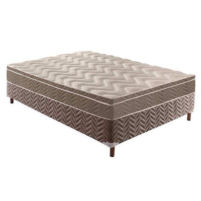 Cama Box Casal: Colchão Anatômico Paropas D33/Ep Confort Ultra Firme + Base Rústico Brown(138X188)