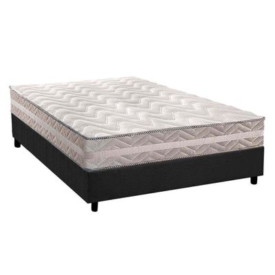 Cama Box Casal: Colchão Anatômico Paropas D28/Ag65 Master + Base Crc Suede Gray(138X188)