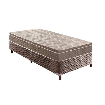 Cama Box Solteiro: Colchão Espuma D33 Paropas /ep Confort Ultra FirmeBase Rústico Brown(88x188)