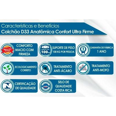 Cama Box C/Auxiliar Solteiro: Colchão Espuma Paropas D33 + Tricama Base White(88X188)