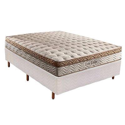 Cama Box Casal: Colchão Molas Paropas Eco LinhoBase Courano White(138x188)