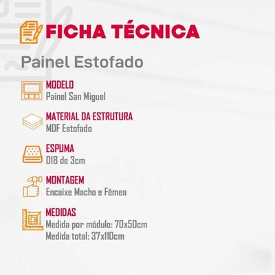 Painel Estofado Solteiro San Miguel 2 Módulos Animalle Choc.
